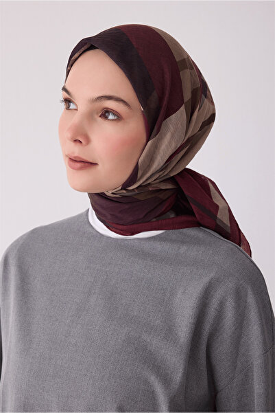 Belli Geometrik Desen Fresh Rozy Eşarp