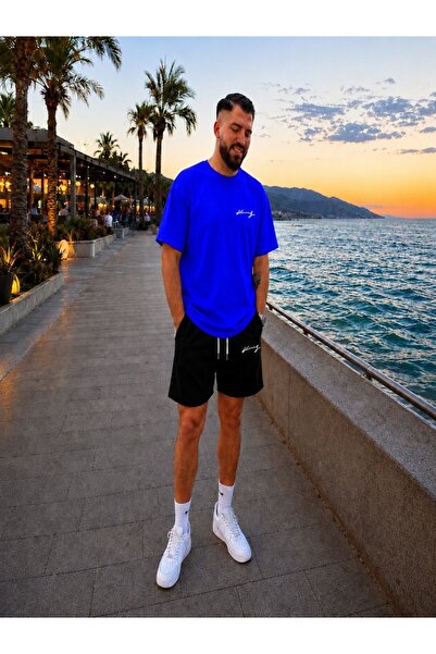 FAEL LİFE Pantaloni scurți și tricouri unisex cu croială largă, imprimeu KING...