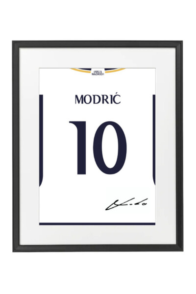 Boomah Accessories Luka Mudric Real Madrid 2023-24 Autographed Jersey Poster ...