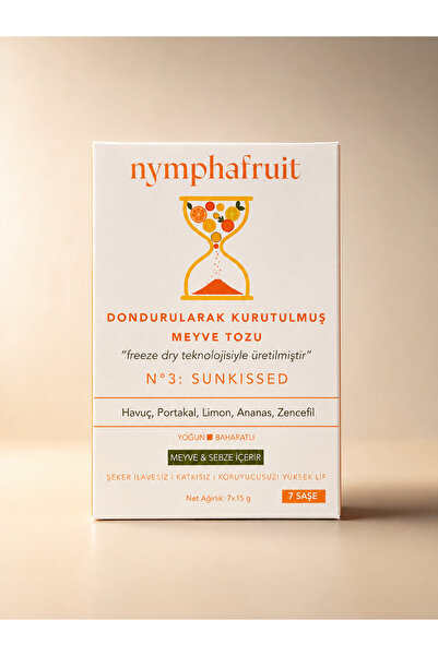 Nympha fruit No:3 Sunkissed Dondurularak Kurutulmuş Meyve Sebze Tozu 7x15g Şe...