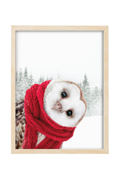 Boomah Accessories Owl Winter Wall Art Poster with Frame 30x40cm