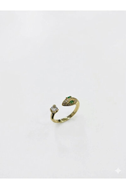 Twin Store Green Eyed Snake Detailed Ring - Yz0232