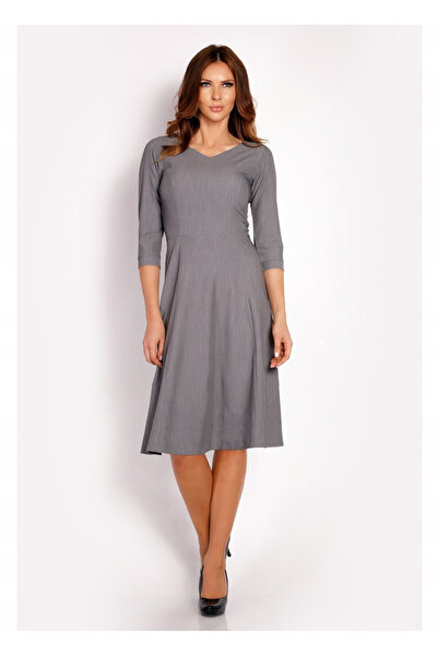 Awama Rochie Dama, Awama, L014, Trapez, Eleganta, Maneci 3/4, Croiala Evazata...