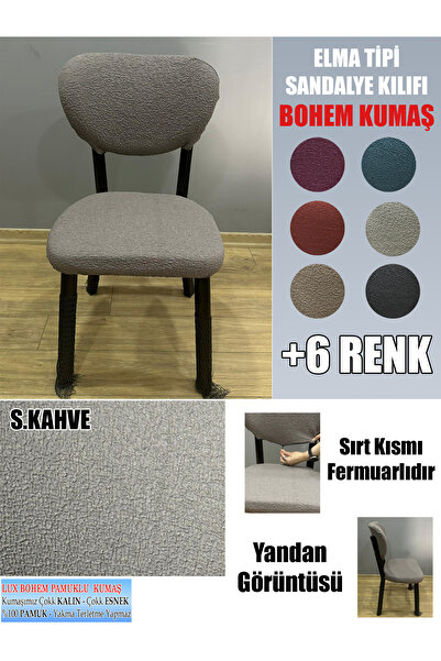 İLYEVTEKSTİLİ ELMA TİPİ SANDALYE KILIFI LÜX BOHEM KUMAŞ ÇOK KALIN %100 PAMUK,...