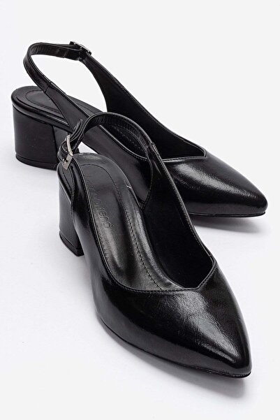 CCWAY AYAKKABI Open Back Women's Heeled Shoes 41-42 Black Yanki̇