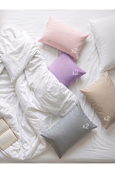 calove Modern Colors 8-Piece Pillowcase Collection - 100% Cotton Ranforce Fabric