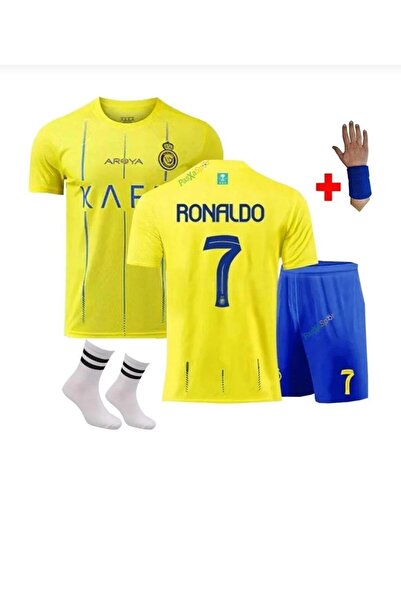 Maharet Al Nassr Cristiano Ronaldo Çocuk Forması 4'LÜ Set (Sarı)