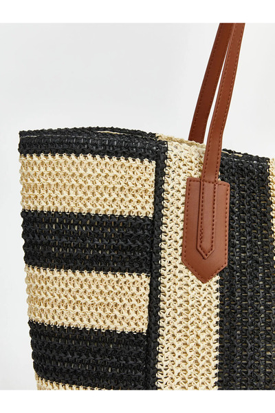LC Waikiki Black Shoulder Strap Women's Beach Bag