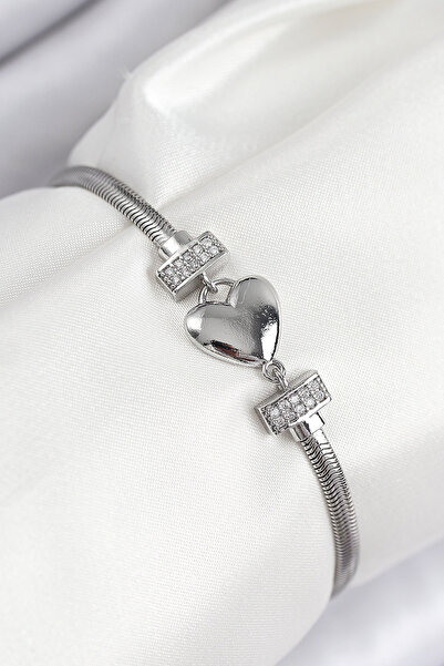 northcity n Heart Model Silver Color Brass Zircon Stone Women's Bracelet 5886...