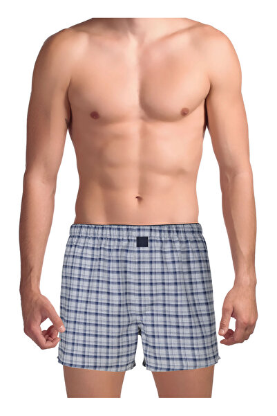 TheDon The Don Lacivert - Gri Erkek Desenli Boxer TDNPOP124
