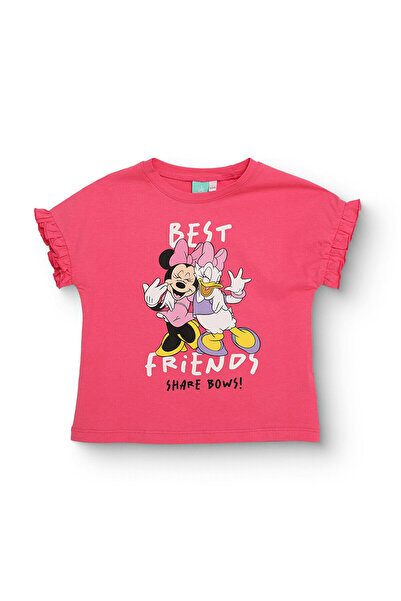 Disney Kız Bebek Lisans Tişört Lisans Baskılı Bisiklet Yaka Kısa Kol