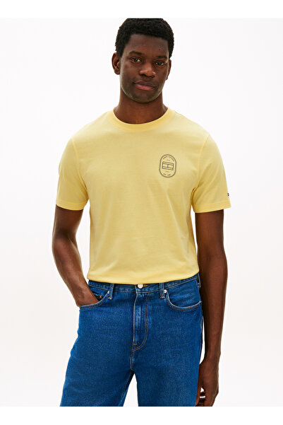 Tommy Hilfiger Sarı Erkek T-Shirt MW0MW42364ZF0_BRAND LOVE ROUNDEL TE