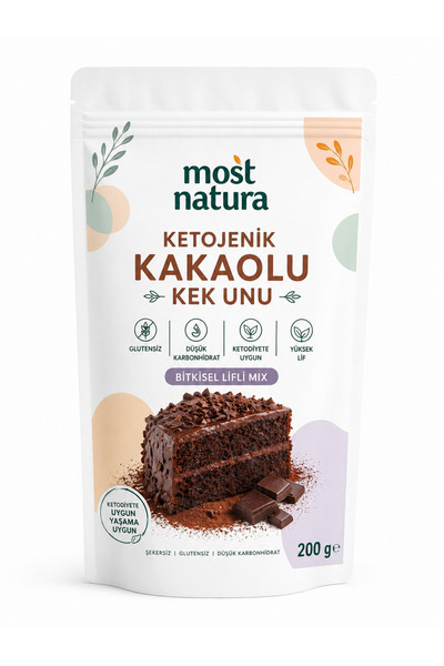 MOST NATURA Ketojenik Bitkisel Lifli Kakaolu Kek Unu 120g