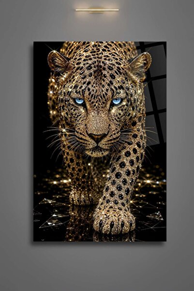 HMDS CONCEPT Tablou din sticlă cu model leopard și diamante 471