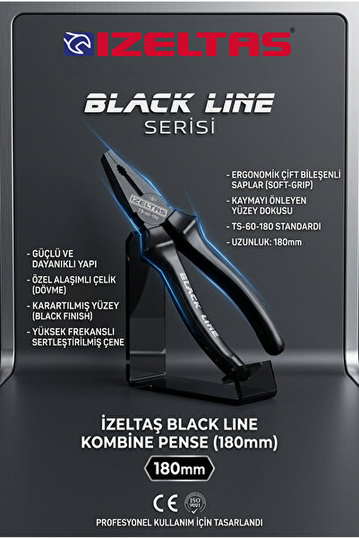 İzeltaş 180mm Kombine Pense Black Line