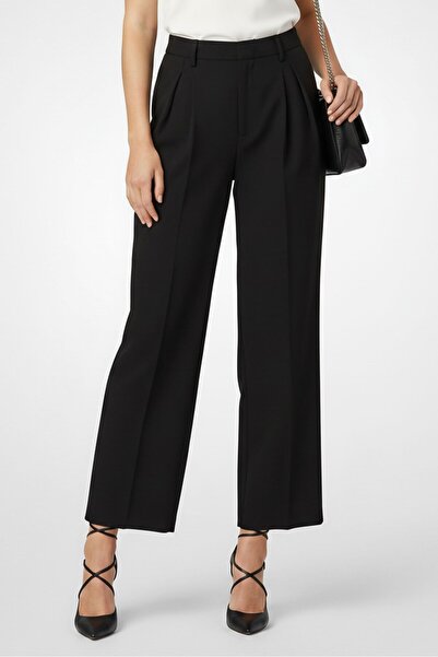 Don't Call Me Jennyfer Women Regular Fit Plain Wide Leg Pants, Black