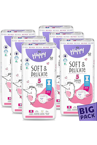 Happy Pachet promoțional mare: 6 x 52 bucăți * 312 bucăți Scutece Bella Soft ...