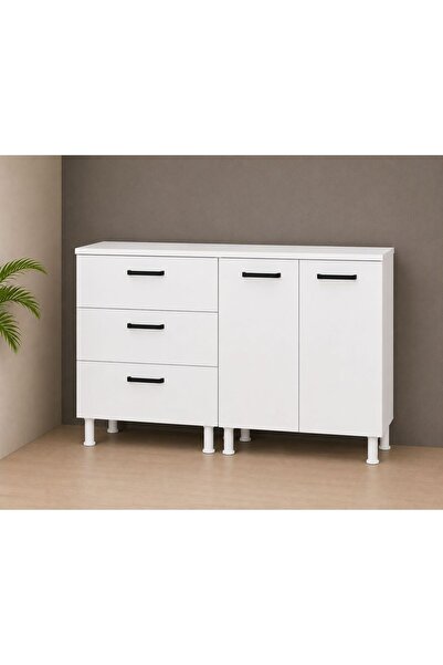 visasconcept ÜÇ ÇEKMECELİ 140 CM ÇOK AMAÇLI DOLAP