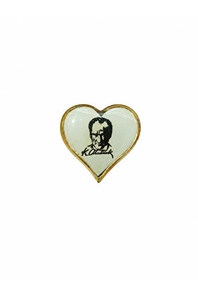 Ö ÖZMERT ASKERİ MALZEME Atatürk Yaka Rozeti Kalp Beyaz