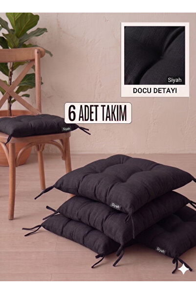Mirayra Tekstil Set od 6 jastuka za stolice, vezanih, pufnastih, za kuhinju i...
