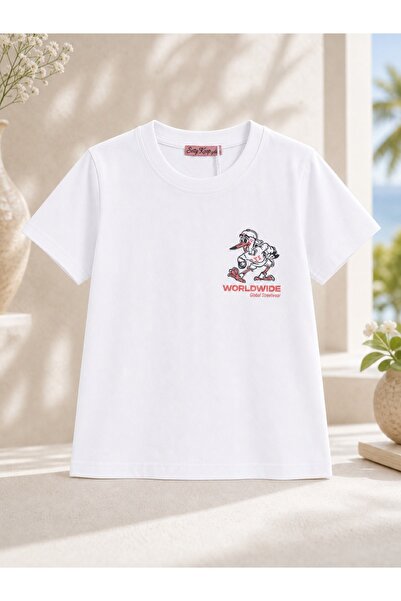 SETTY KOOP Tricou grafic pentru copii – Croială lejeră, mânecă scurtă, cu imp...