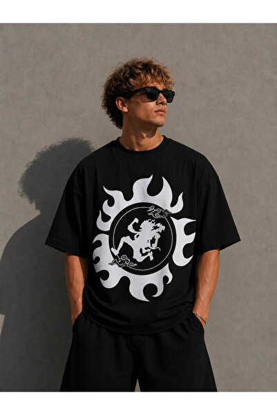 Nulivez One Piece Gear 5 Luffy Oversize Unisex T-Shirt – Sun God Nika Anime P...