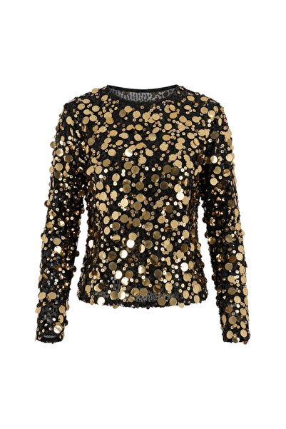 Ceren Öncel Atelier Gold Pullu Premium Bluz