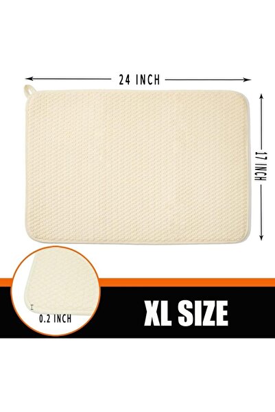 Silk Route Spice Company Silk Route - Super Absorbent Dish Drying Mats Set of 2 for Kitchen Countertop Microfiber 61 x 43 cm Ideal for Draining Dishes and Kitchen Use