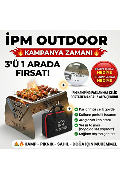 İPM OUTDOOR Portatif mini kamp mangalı ateş çukuru