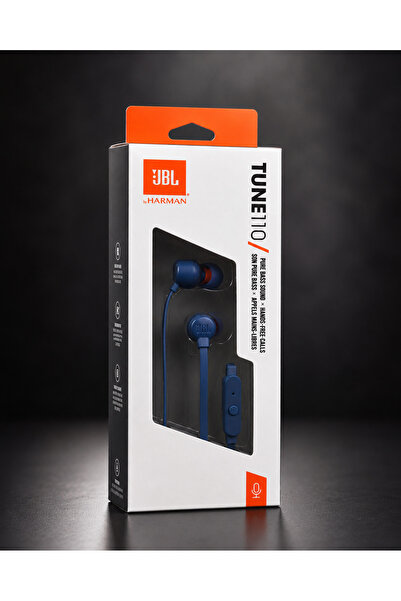 Generic سماعة أذن سلكية داخلية من JBL، موديل TUNE 110، باللون الأزرق الداكن