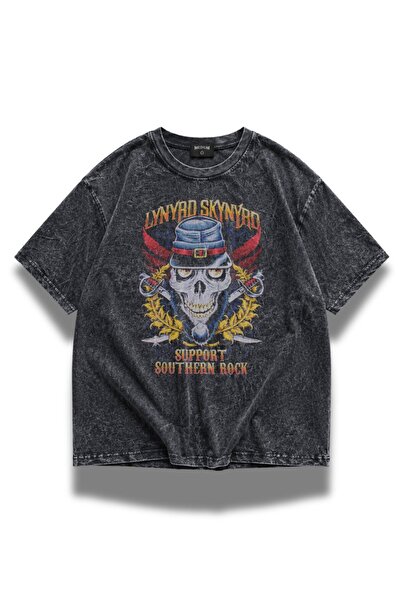 Fuddy Moda Ουνισέξ Υπερμεγέθη Μπλουζάκι με στάμπα Lynyrd Skynyrd Υποστήριξη τ...