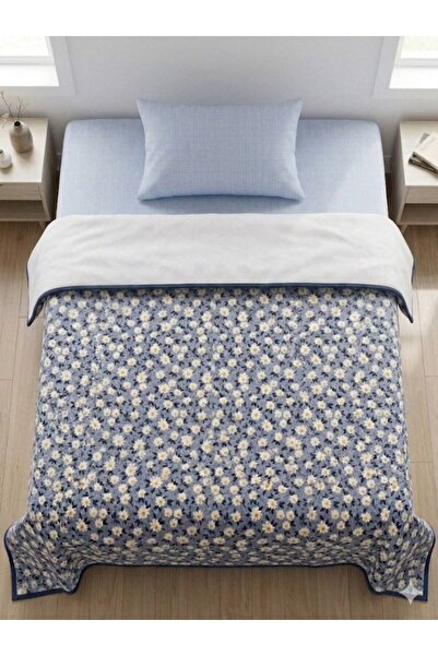 ŞENER HOME New Daisy Patterned Single Pique Set with Elastic Sheet