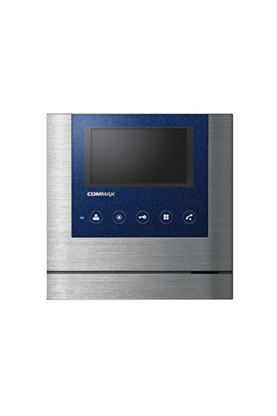 commax شاشة هاتف بابية CDV-43M Fine View مقاس 4.3 بوصة، شاشة LCD، لون أزرق فضي