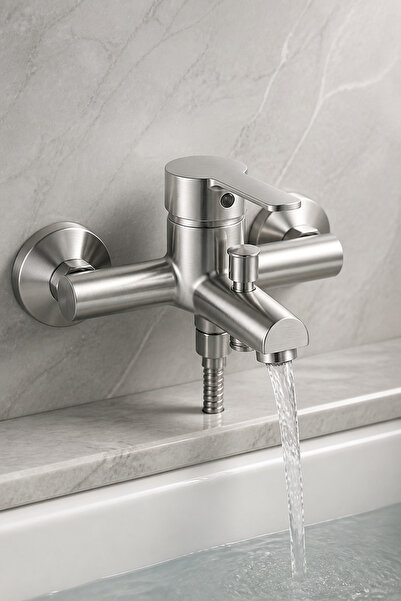 İSAOĞLU YAPI Matte Chrome Bathroom Faucet Brass Material Inox Does Not Leave ...