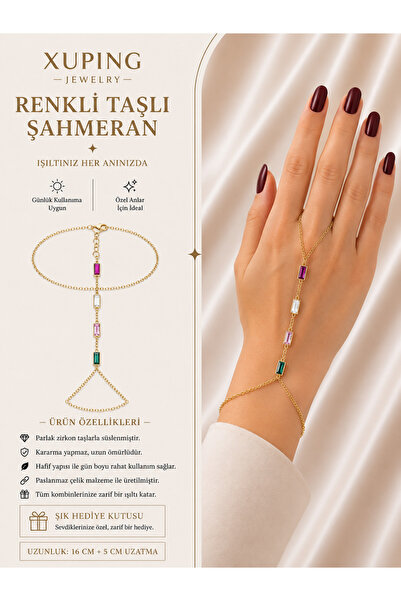 xUPING BURCU JEWELRY Renkli Taşlı Şahmeran