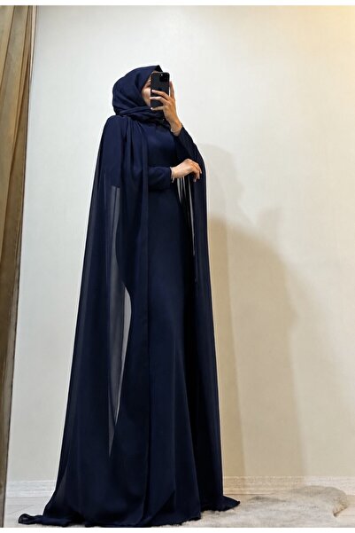 Bess Store فستان سهرة نسائي محتشم مع عباءة وذيل
