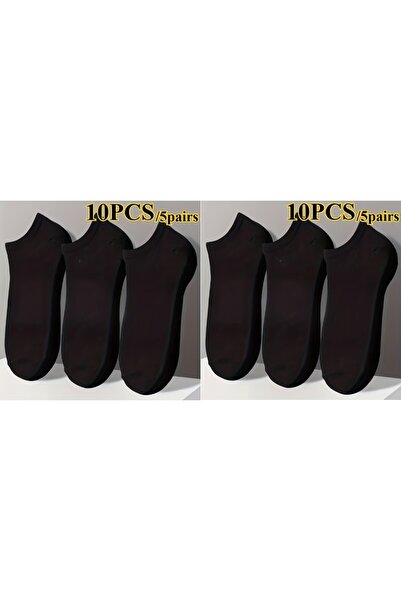 dehaine Set of 10 unisex socks for women and men, white socks, black socks, C...