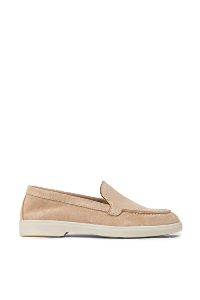 Deery Women's Genuine Suede Beige Loafer Shoes