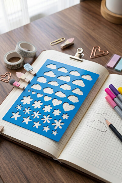 Karmelom Studio Riglă șablon pentru desen în formă de Bullet Journal - Instru...