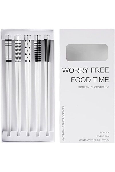 BPA Silk Route Reusable Fiberglass Chopsticks 5-Pairs Set, White