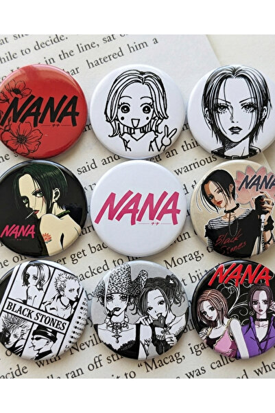 Toum Anime Nana Tasarım 9'lu Rozet 70 mm PVC Kaplı Çanta Ceket Yaka Aksesuarı