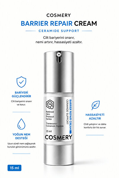 Cosmery Barrier Repair Cream, Onarıcı Yatıştırıcı ve Bariyer Güçlenmesini Des...