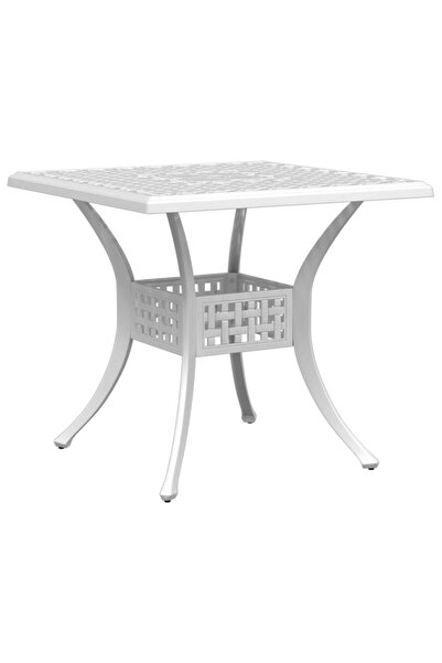 vidaxl Garden table, white, 80x80x75 cm, cast aluminum