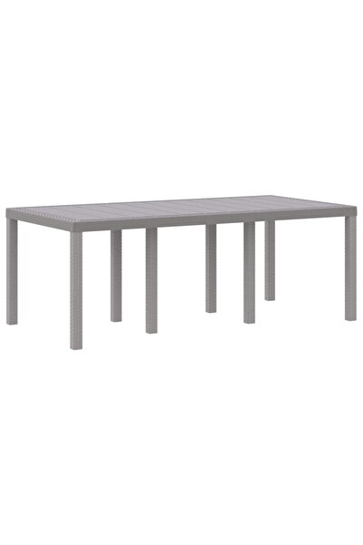 vidaxl Masă de Grădină Gri deschis 200 x 100 x 73 cm poliratan