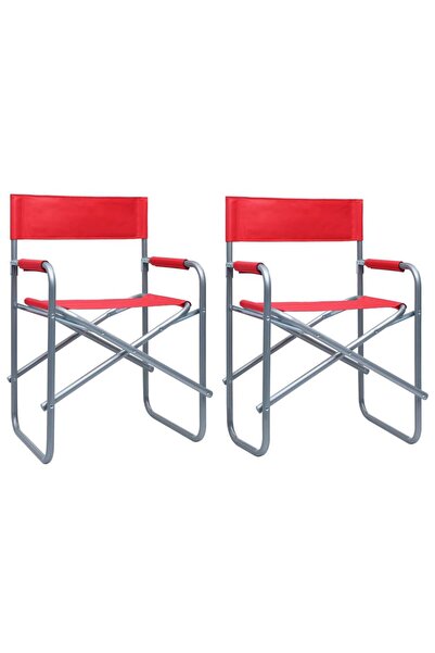 vidaxl Director's chairs, 2 pcs., red, steel