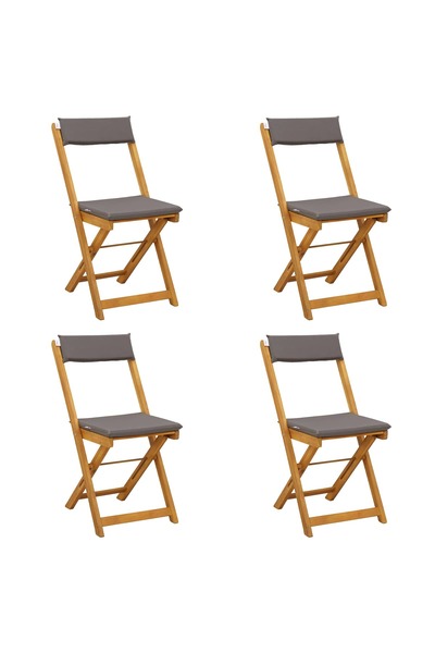 vidaxl Scaune Bistro pentru Exterior 4 pcs Gri închis 40 x 53 x 80 cm