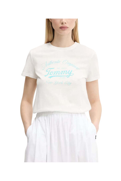 Tommy Hilfiger Γυναικείο T-shirt Λευκό Tommy Jeans DW0DW21404-YBL