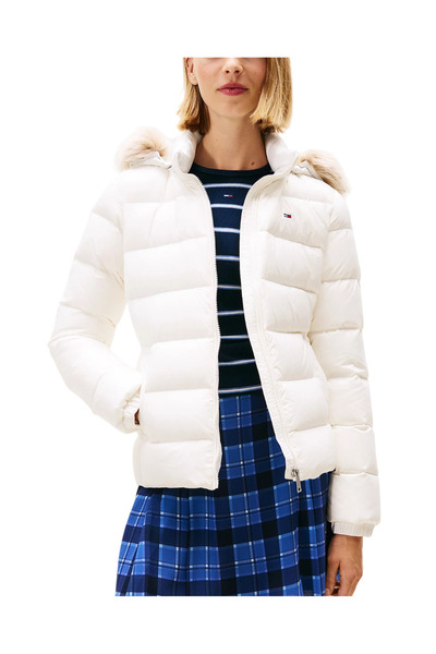 Tommy Hilfiger Γυναικείο Μπουφάν Λευκό Tommy Jeans DW0DW18312-YBL