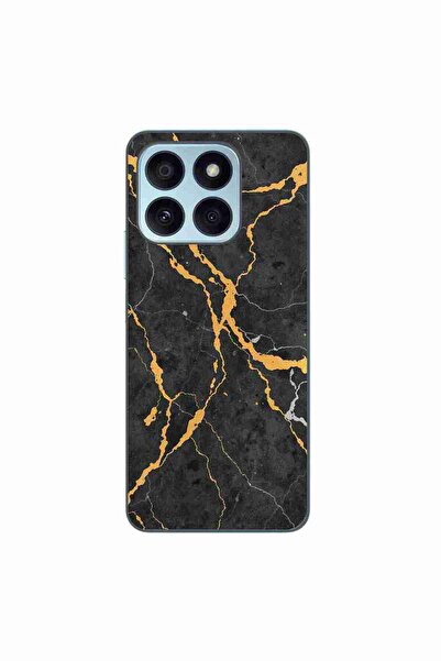 OEM Husa compatibila cu Honor X8b Silicon Gel Tpu Model Noir Gold Marble