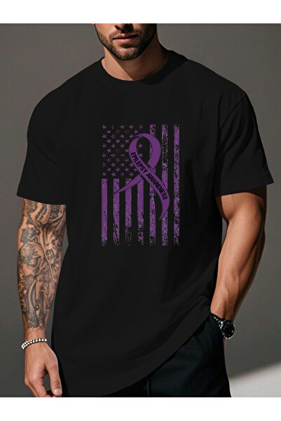 yiou trendy clothing Epilepsy Awareness Themed Pleated Men's T-Shirt